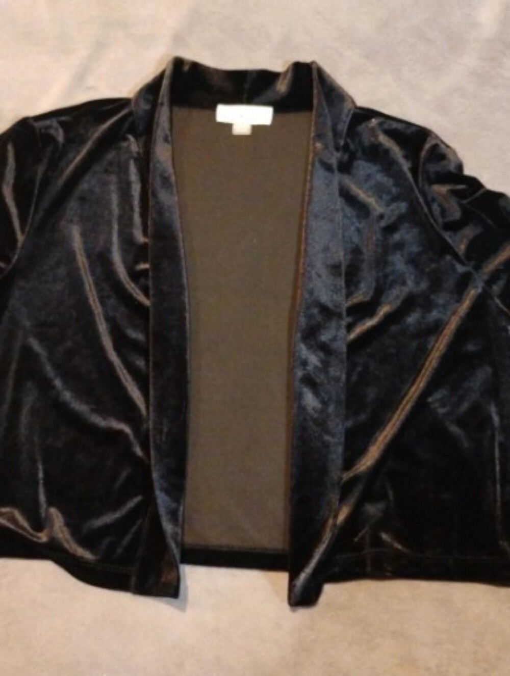 Harper Rose Plush Velvet Cardigan Shrug Jacket Black - XL